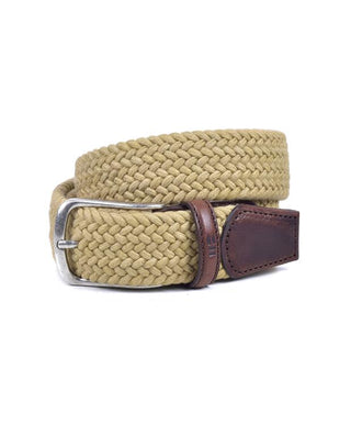 CINTURON TRENZADO DE ALGODON Y PIEL DE VACUNO