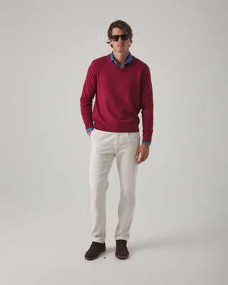 JERSEY ICONIC V NECK BURDEOS