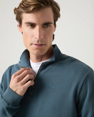 SUDADERA ZIP AZUL GRISACEO