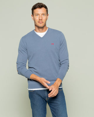 JERSEY ICONIC V NECK DENIM