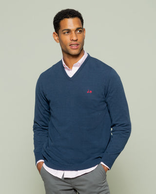 JERSEY ICONIC V NECK MARINO