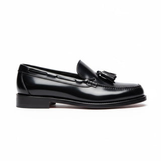 MOCASIN DE PIEL BORLAS NEGRO