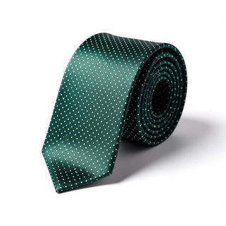 CORBATA VERDE PUNTO BLANCO